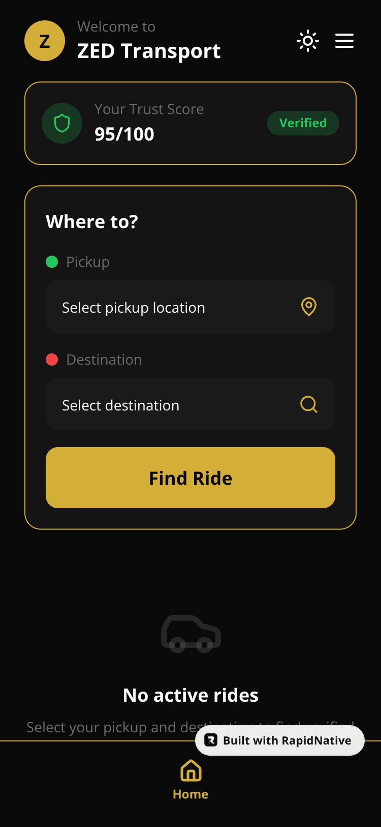 ZED - Smart Transport screen 1
