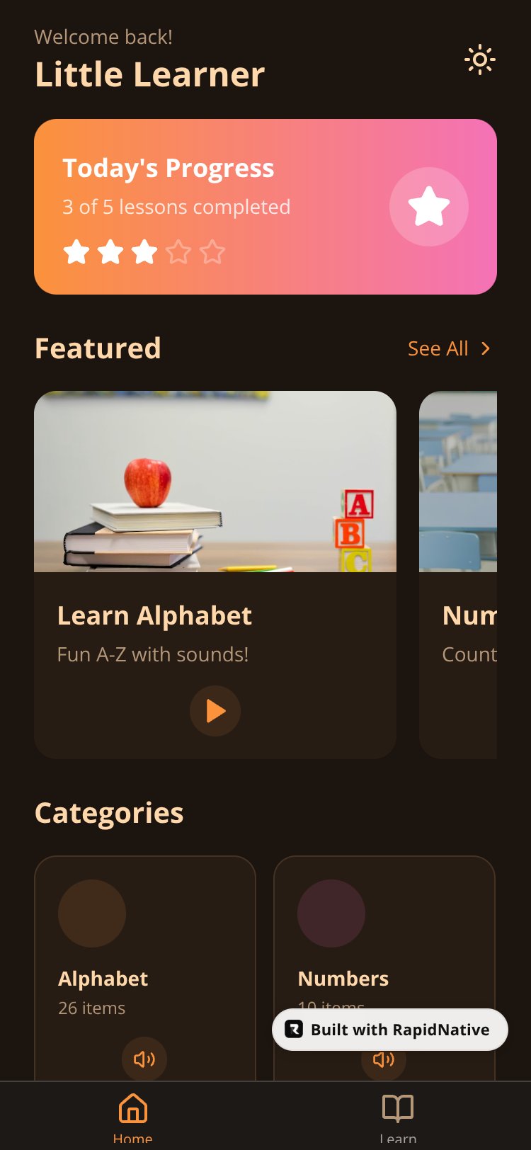 Kiddie Learn screen 2