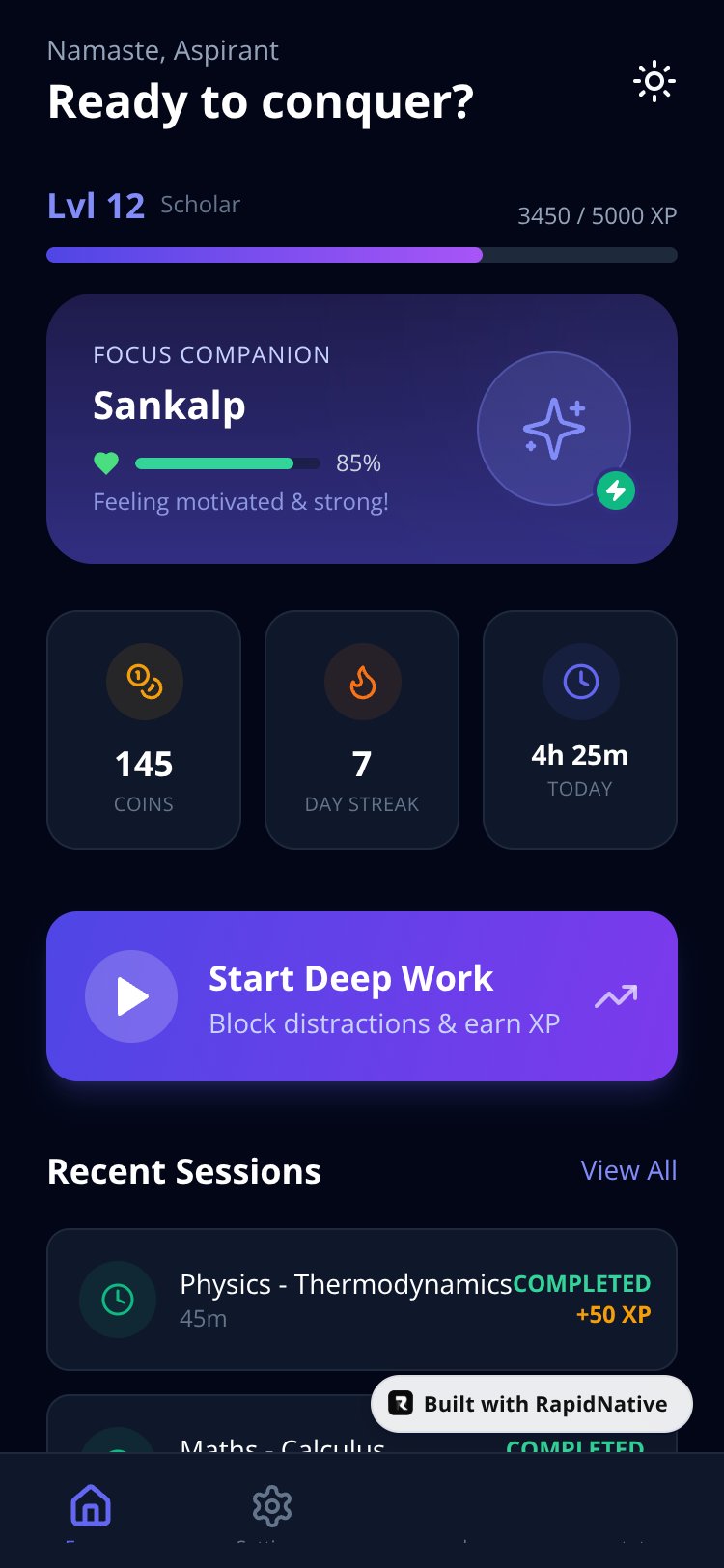FocusGrit (Sankalp AI) screen 3