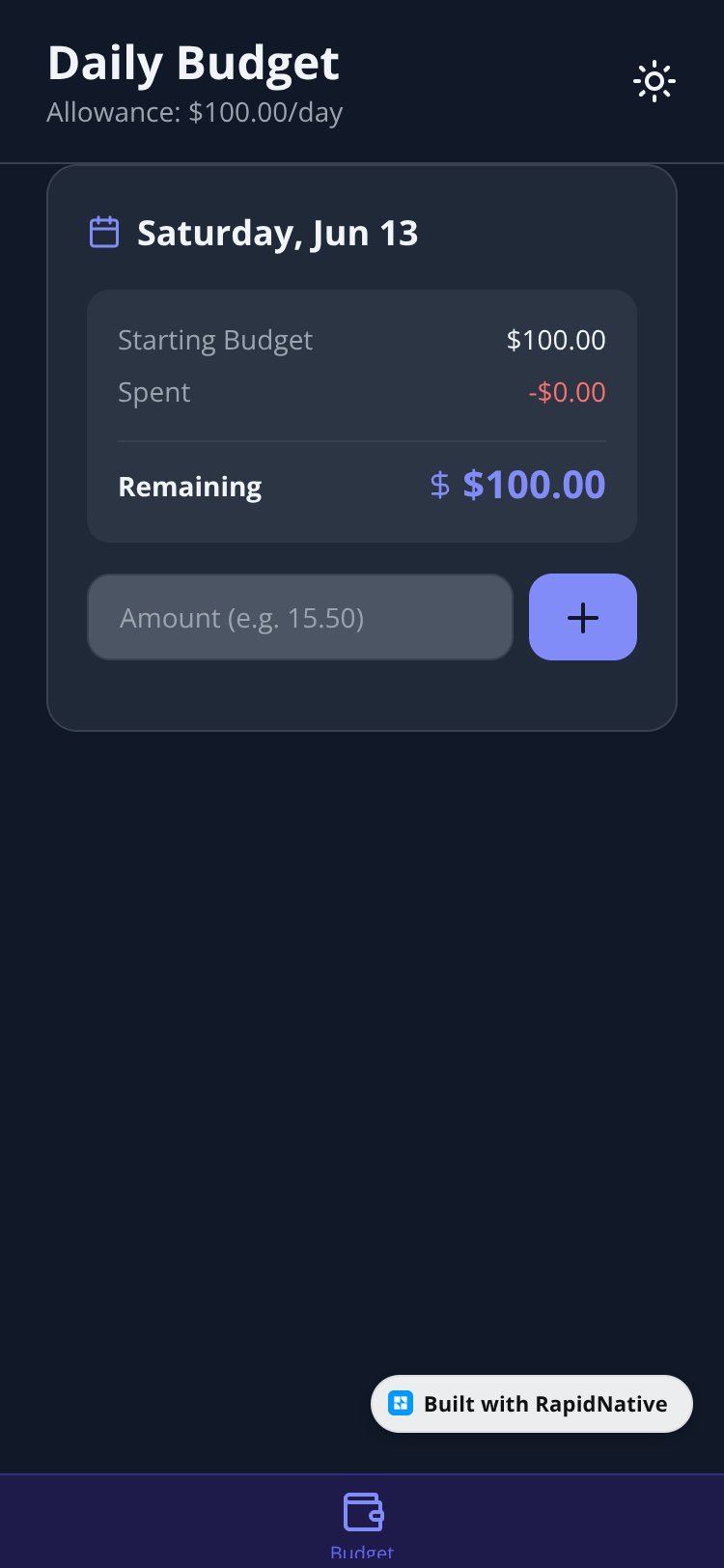 DailyBudget screen 1