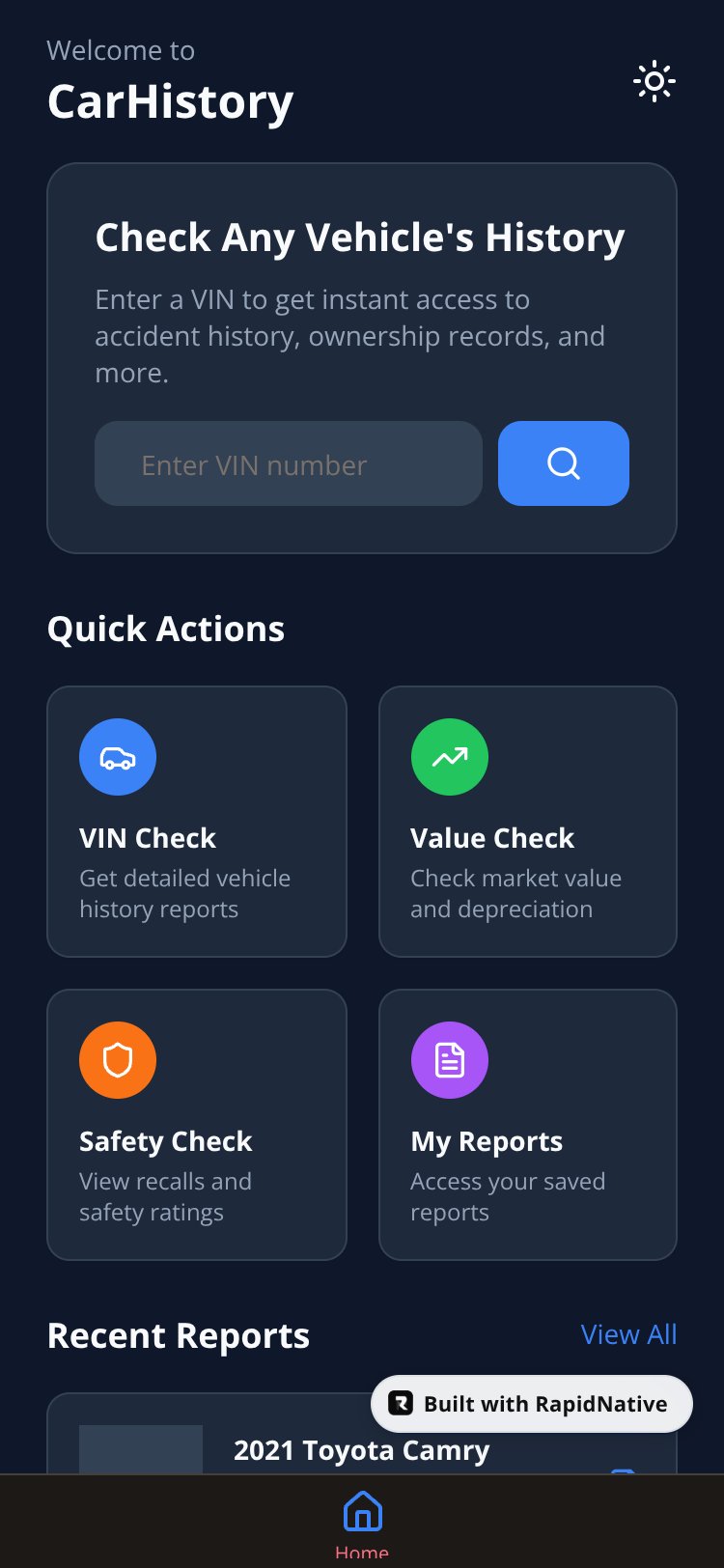 CarHistory screen 1