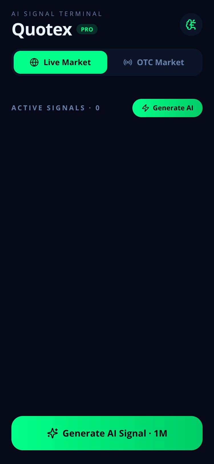 Quotex AI Signals screen 1