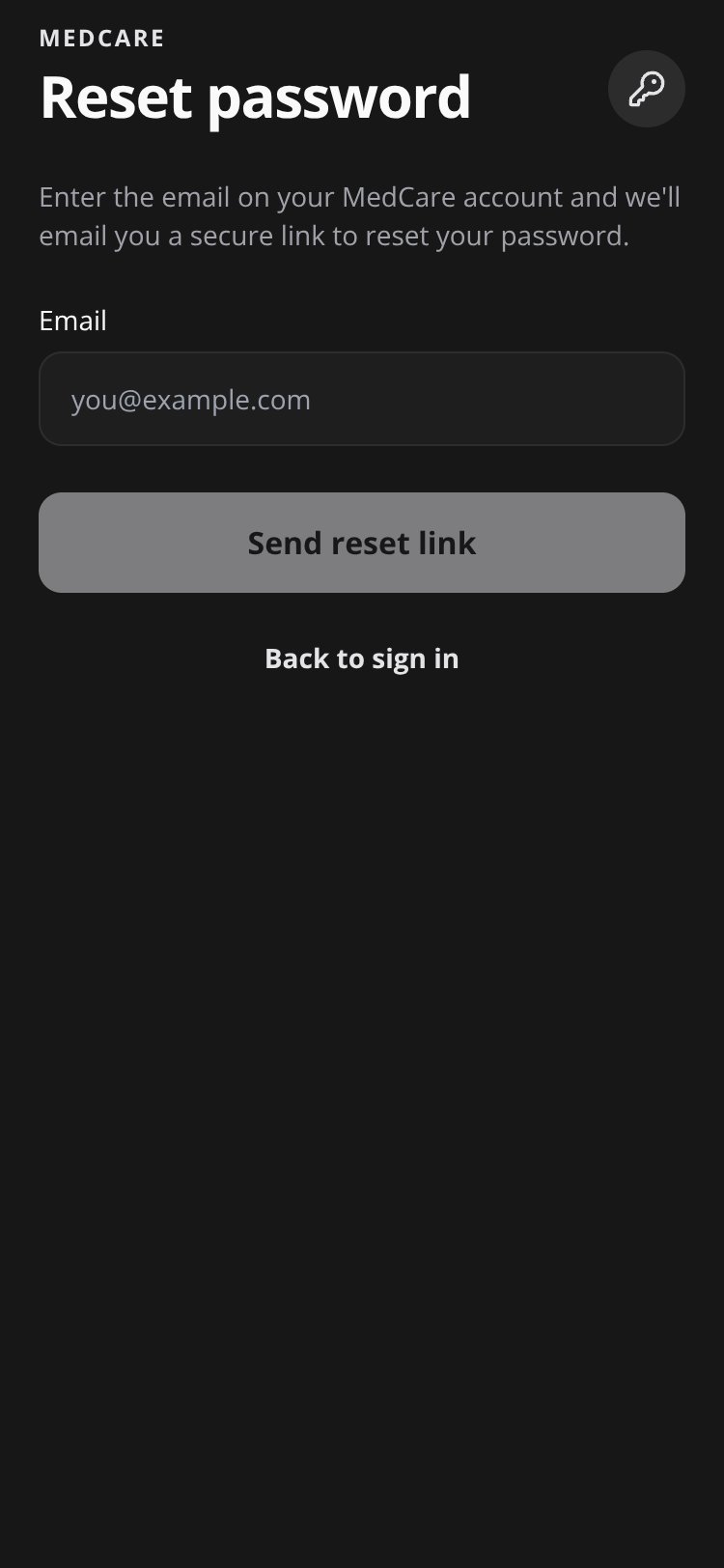 MedCare screen 1