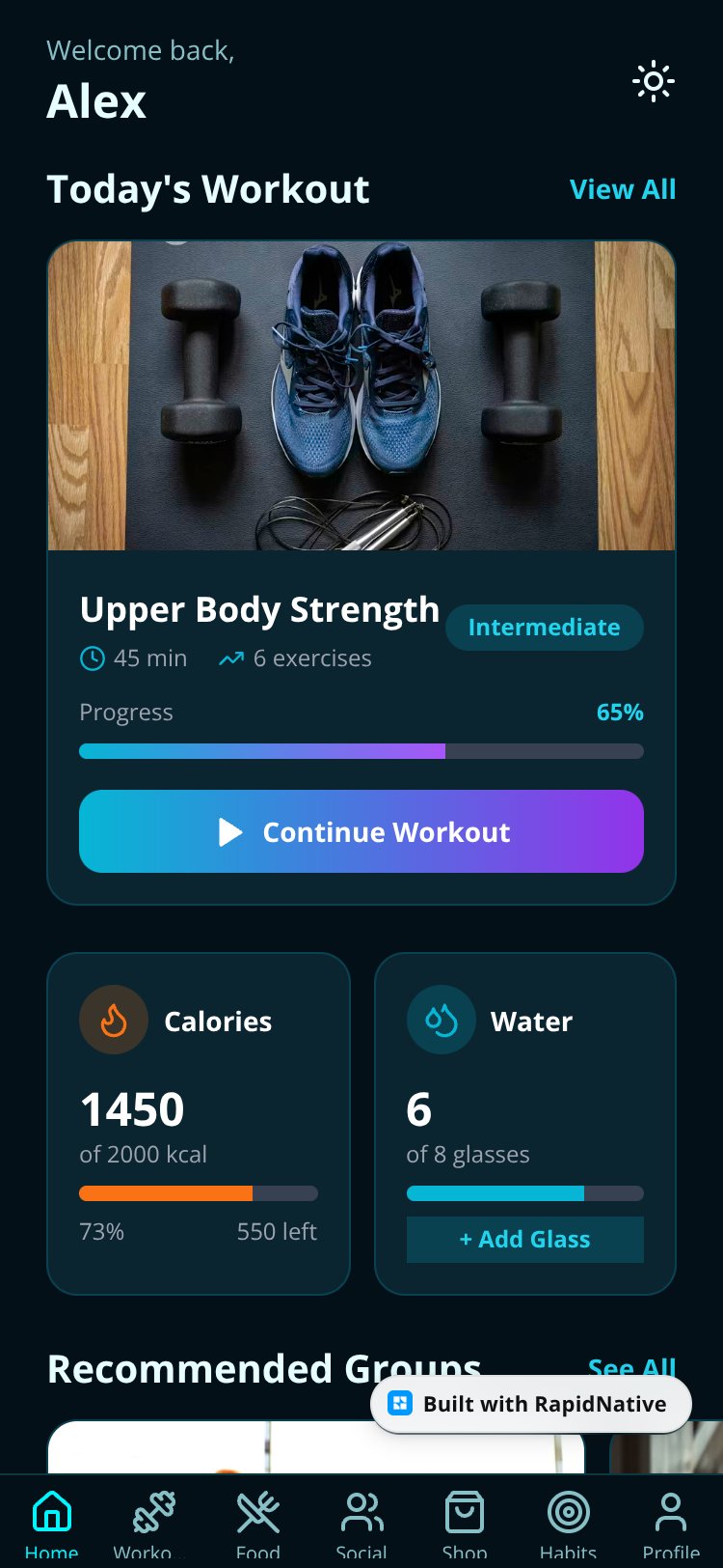 FitSphere screen 2