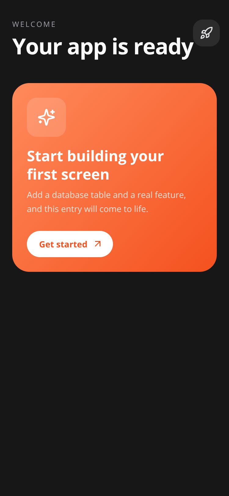 RapidNative App screen 1