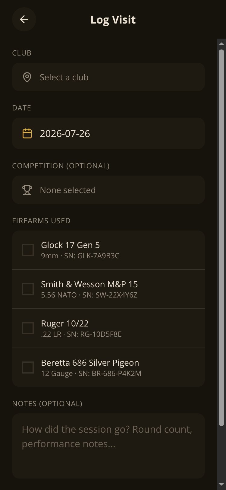 Range Log screen 5