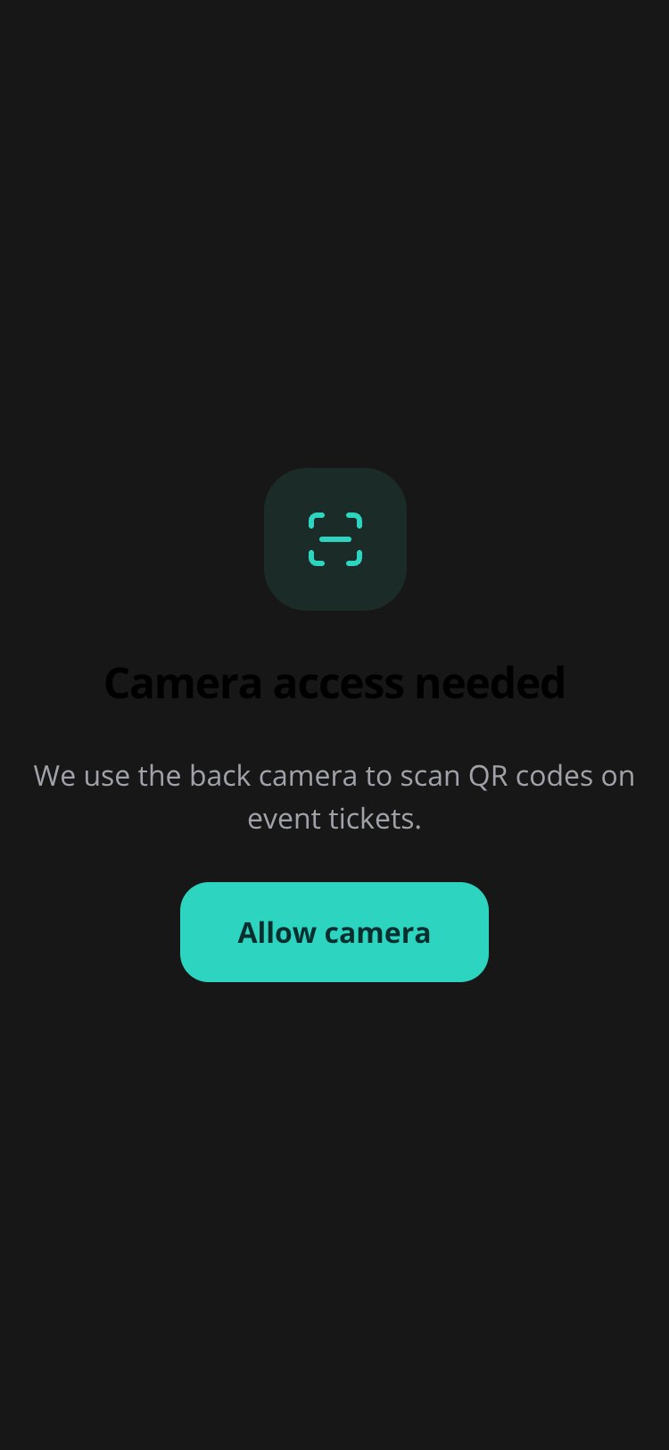 hi.events Scanner screen 1