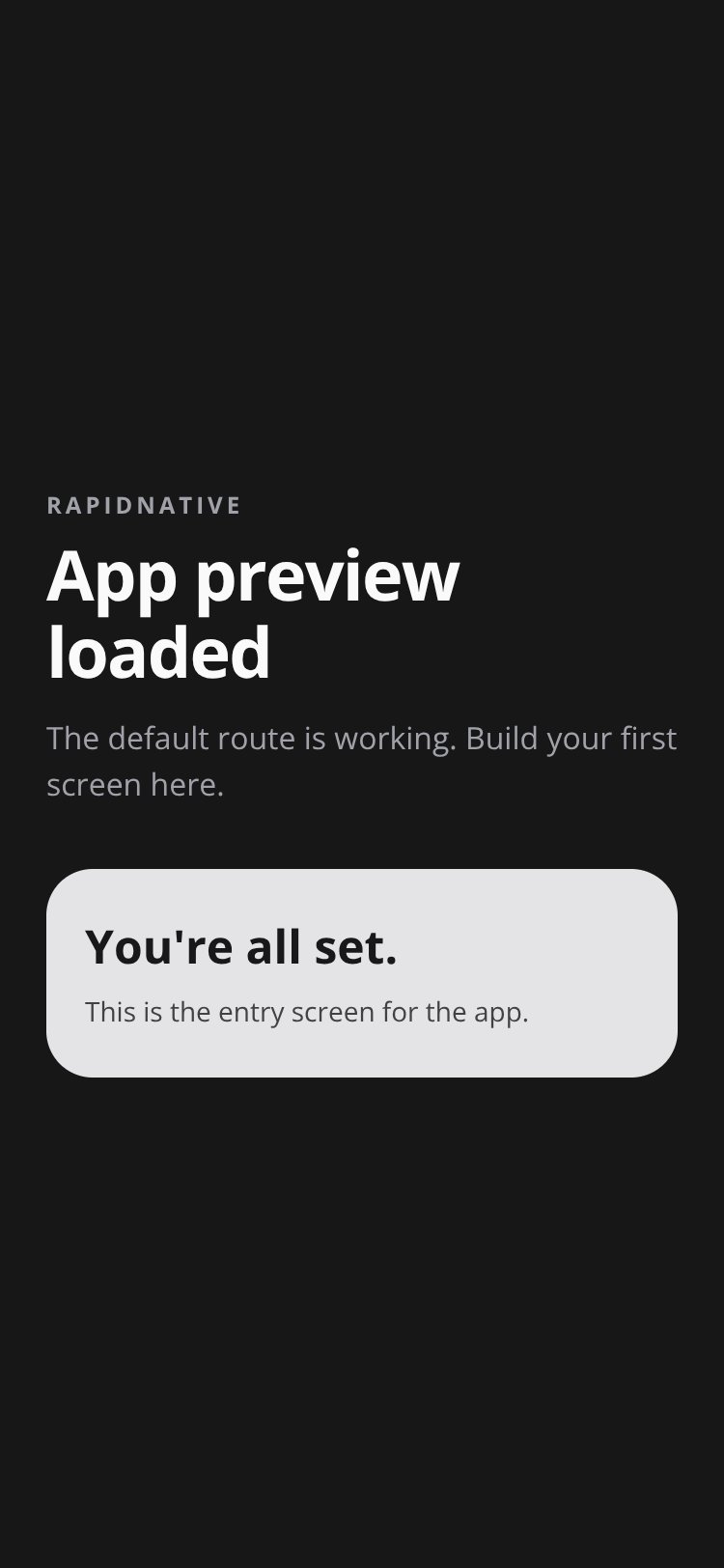 RapidNative App screen 1