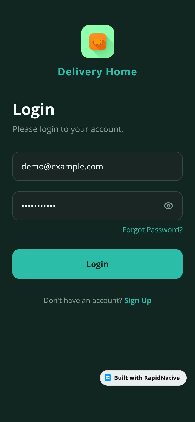 Delivery Home screen 3
