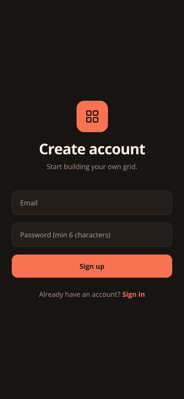 GridShop screen 2