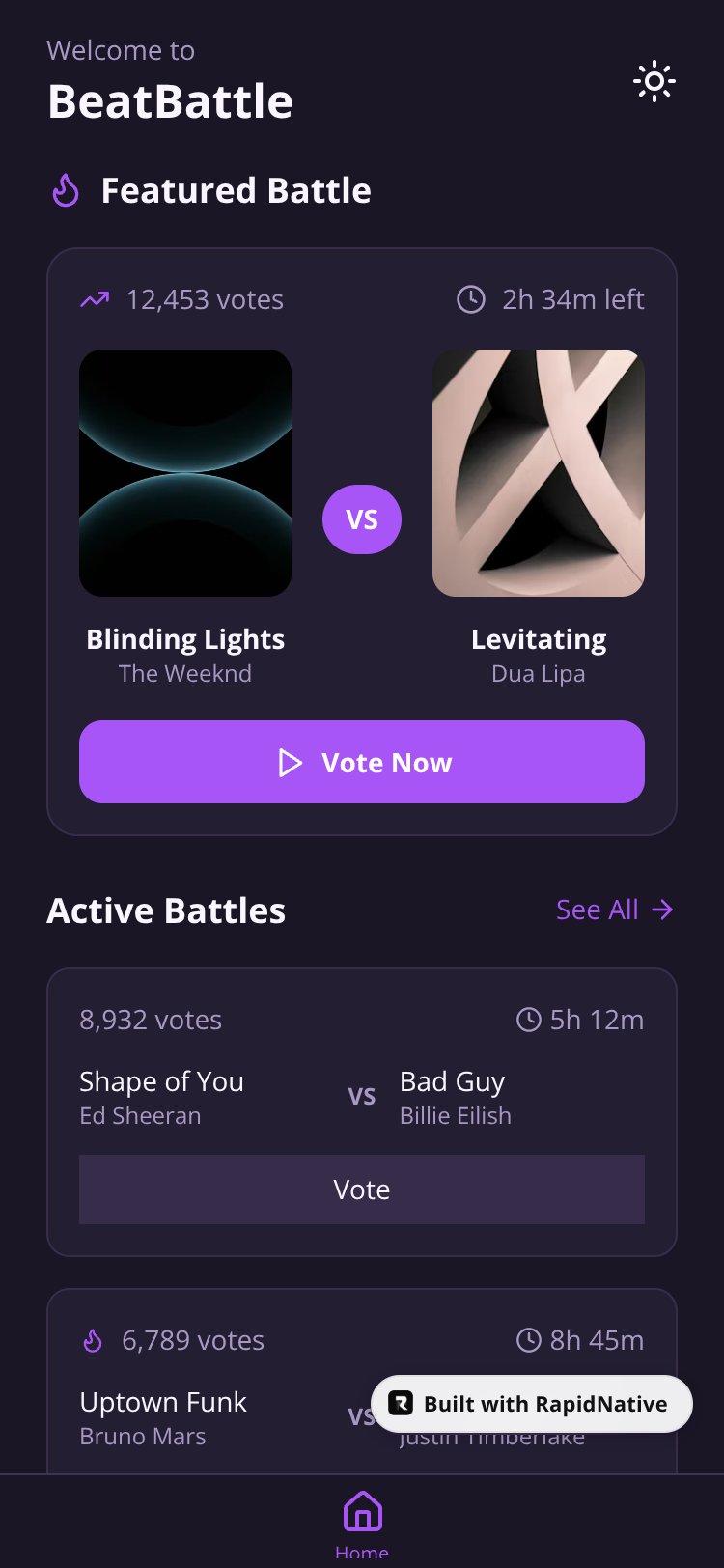 BeatBattle screen 1