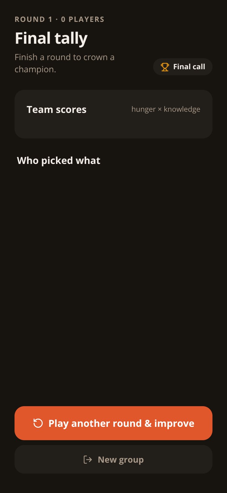 Snack Showdown screen 1