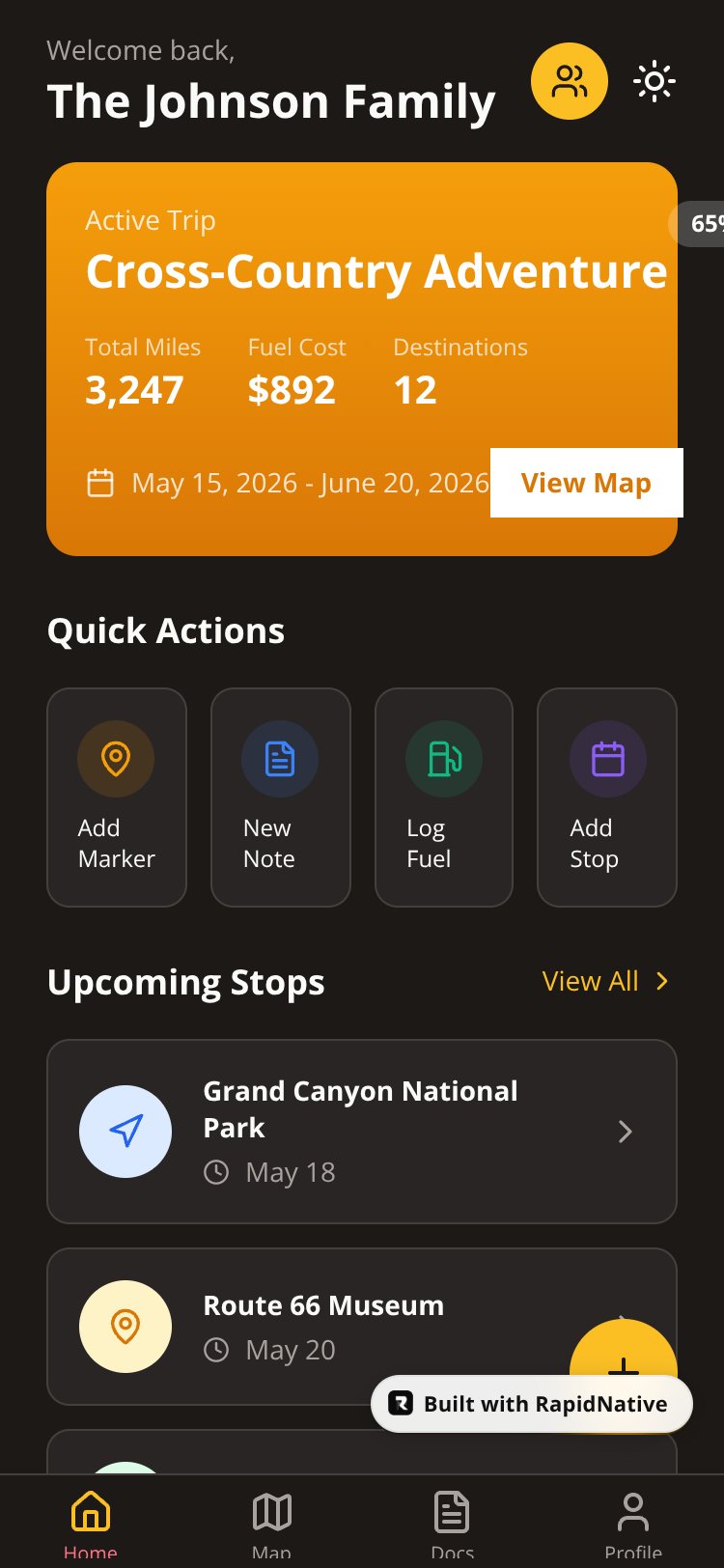 TripCanvas screen 4