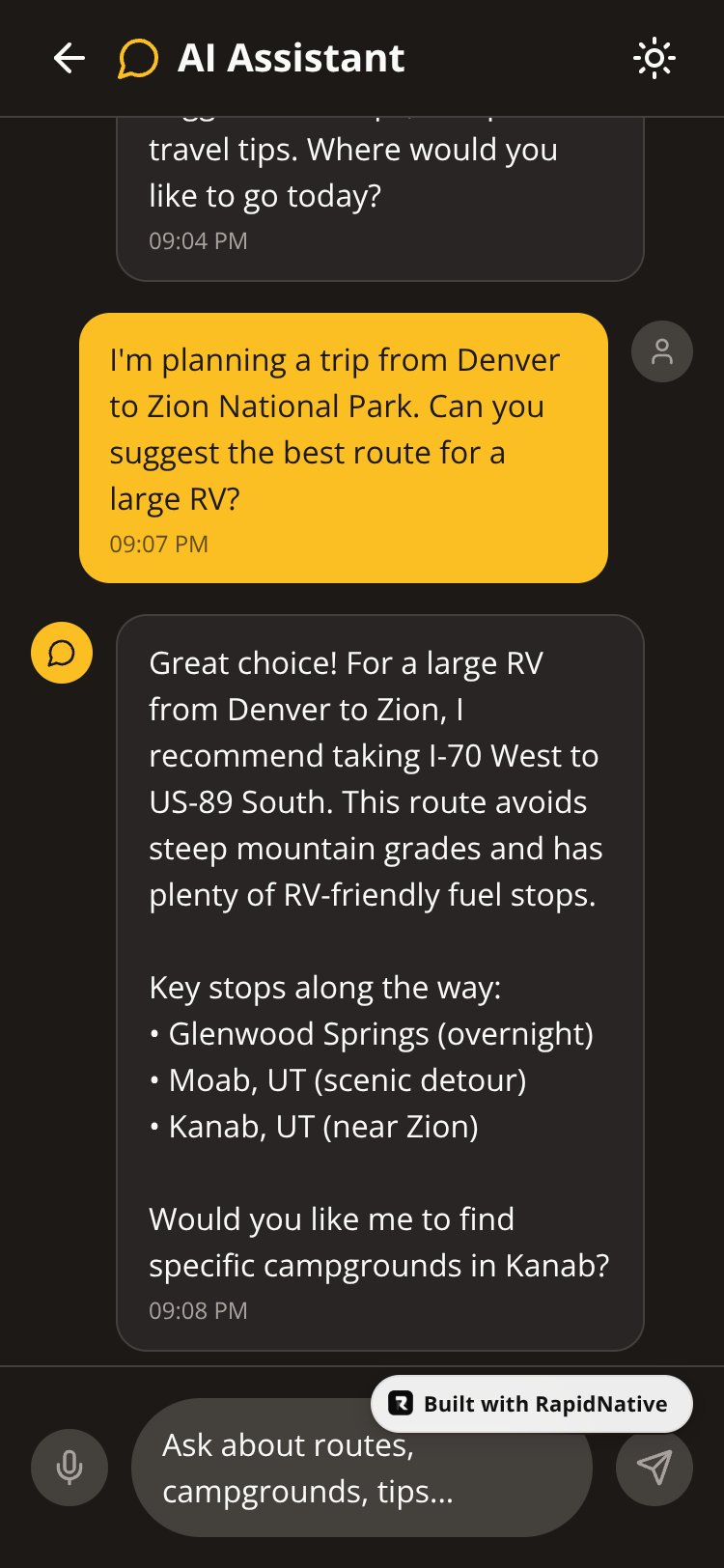 TripCanvas screen 5