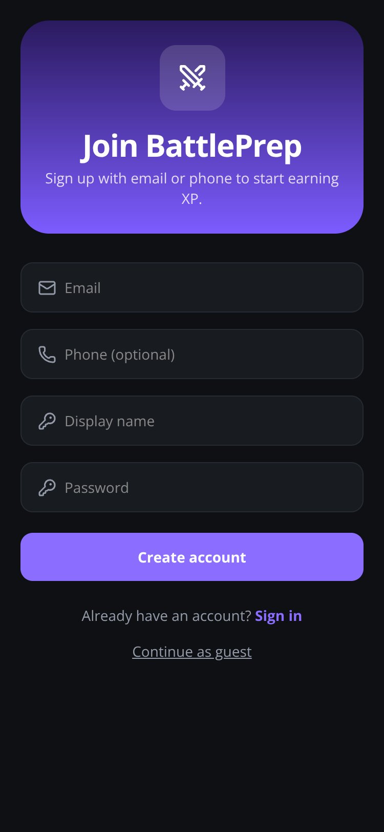 RapidNative App screen 1