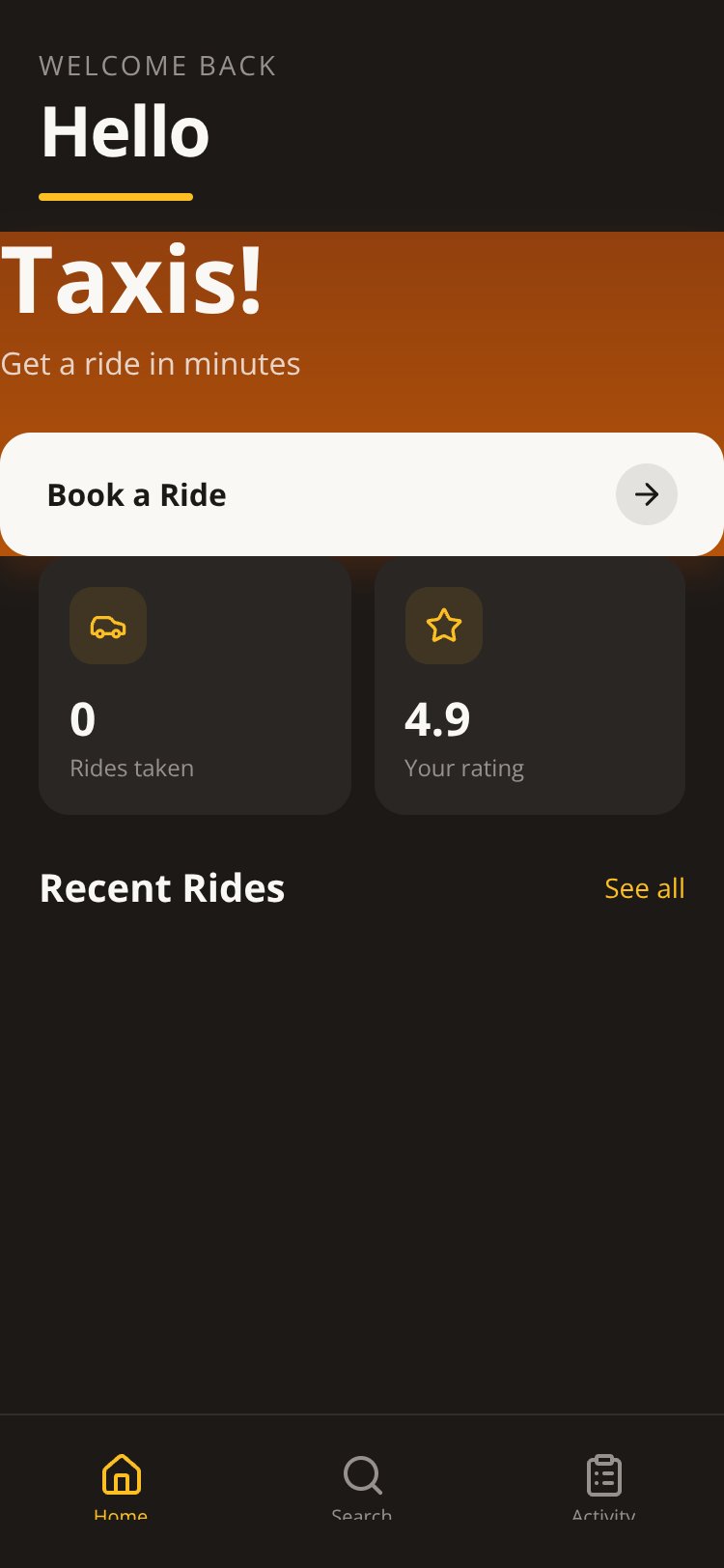TaxiGo screen 2