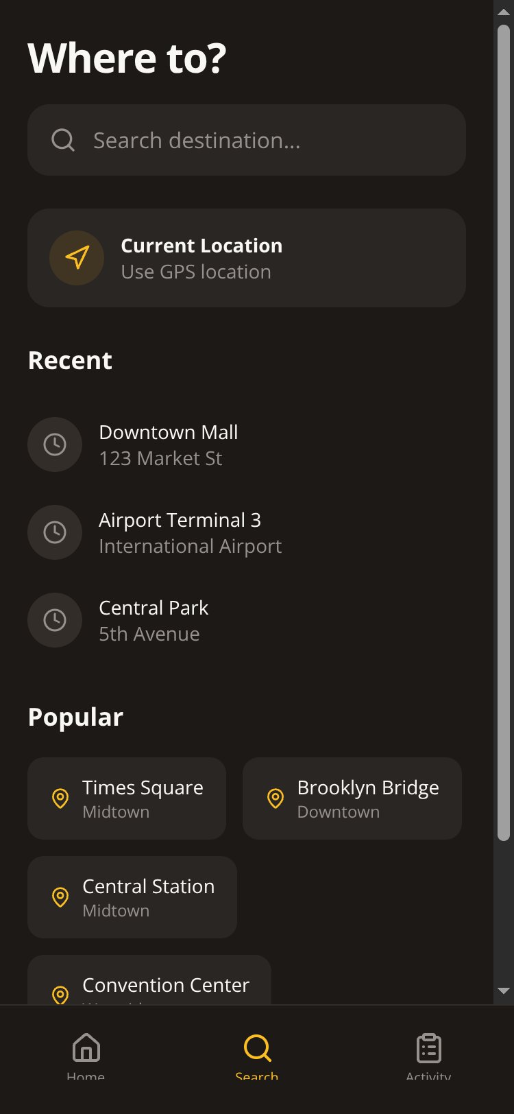 TaxiGo screen 3