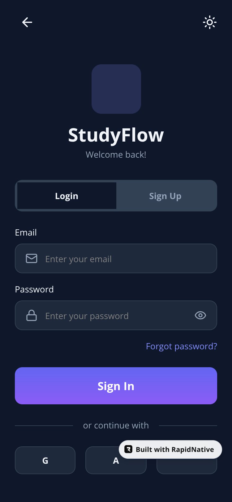StudyFlow screen 2