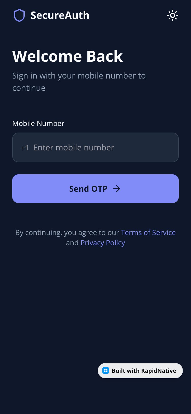 MobileAuth screen 1