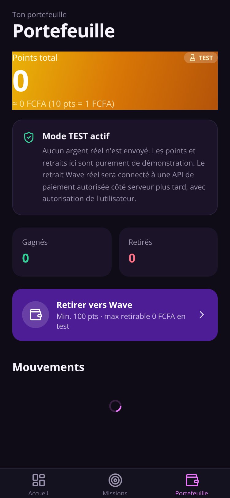 TikWave Rewards screen 5