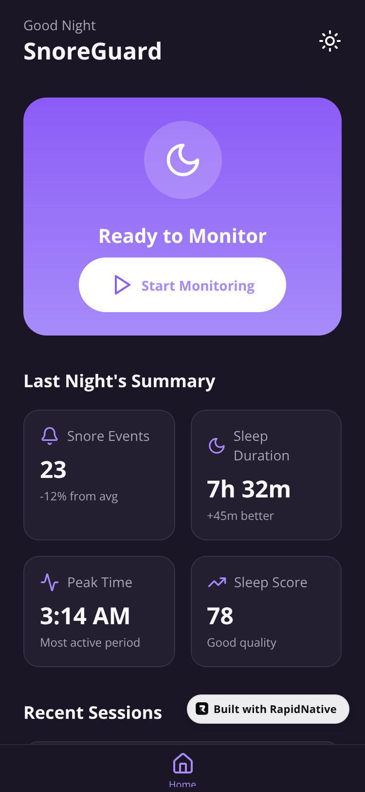 SnoreGuard screen 1