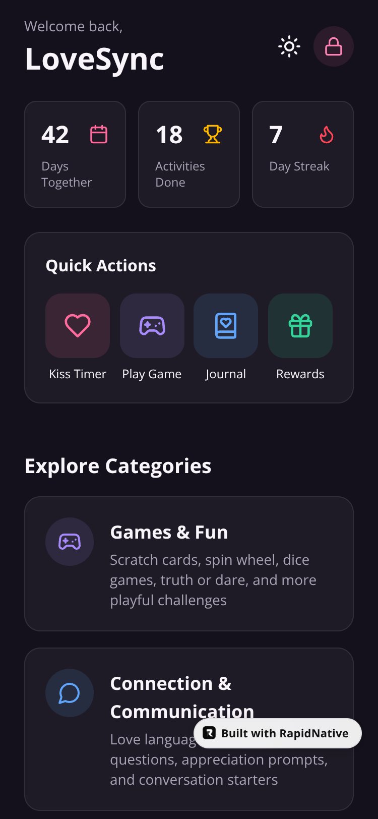 LoveSync Copy screen 2