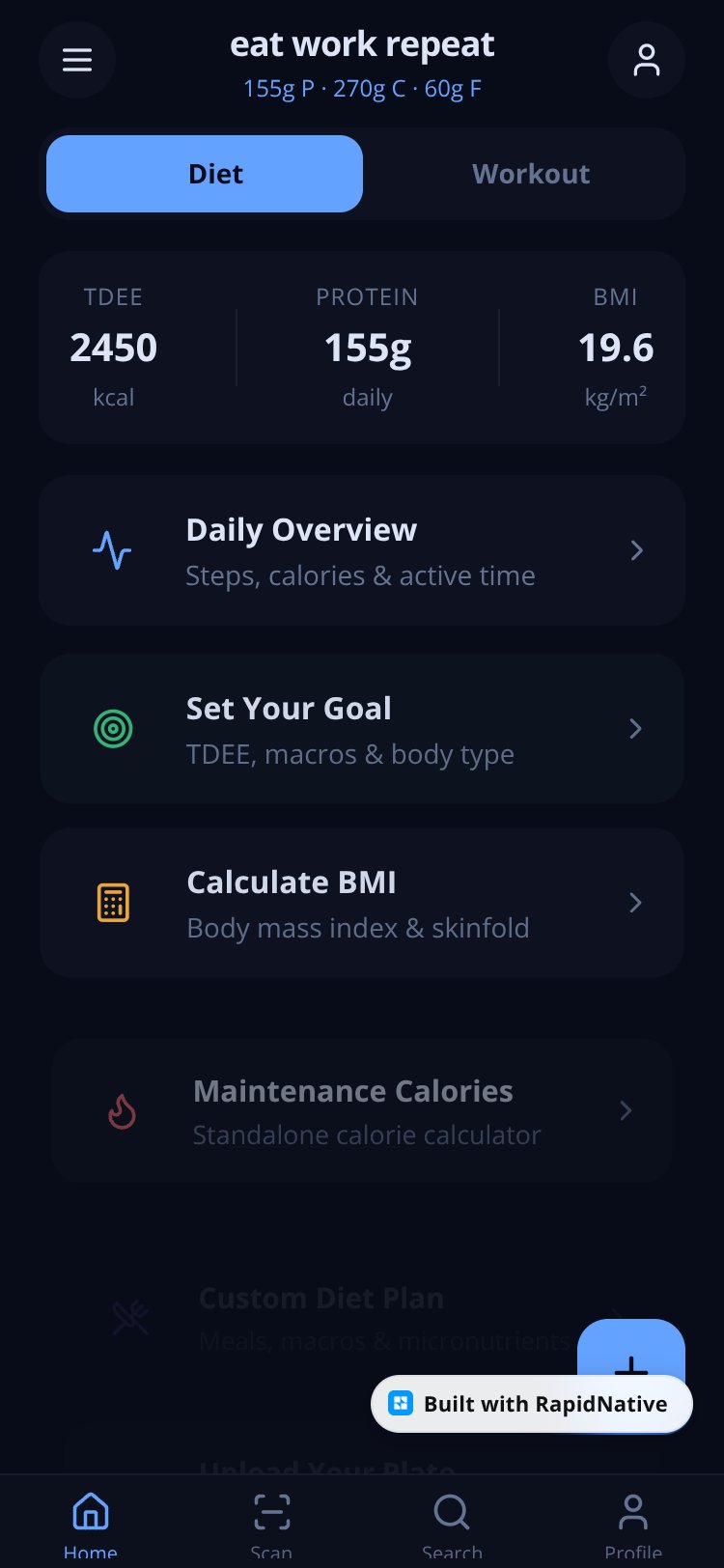 eat work repeat screen 3