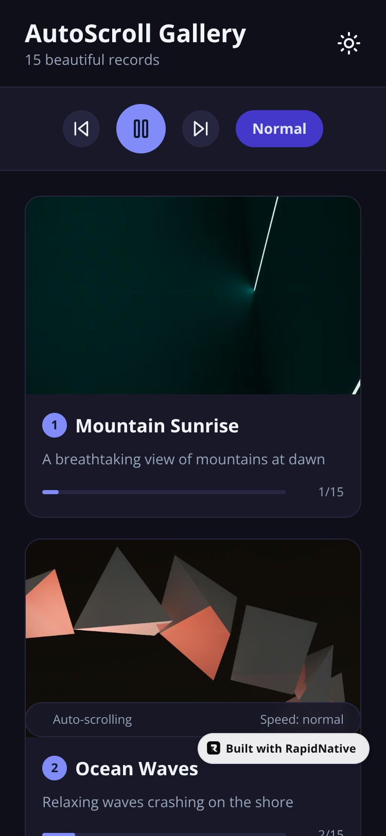 AutoScroll Gallery screen 1