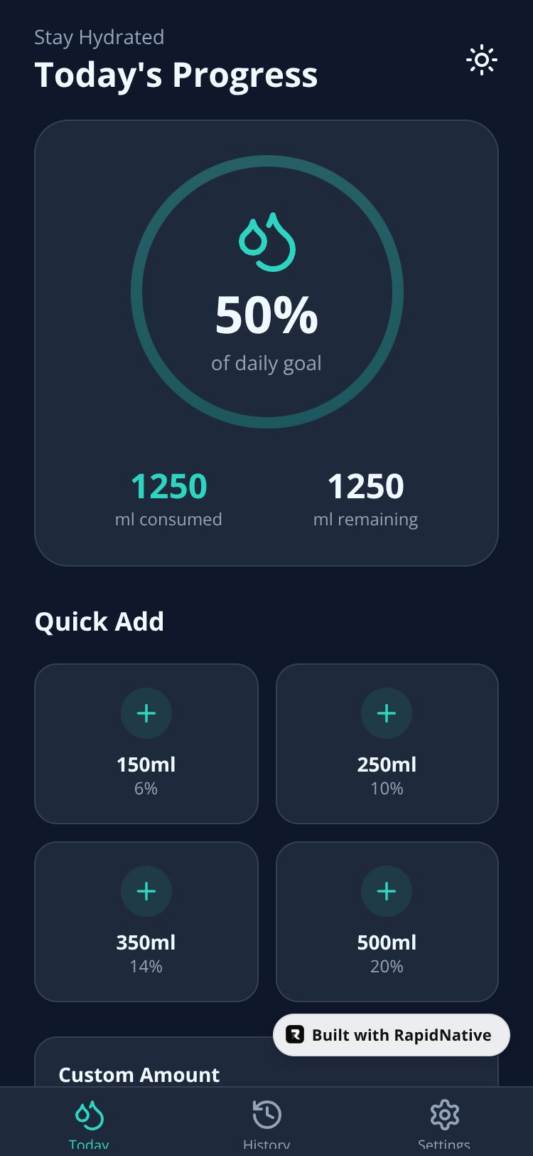 HydroTrack screen 2