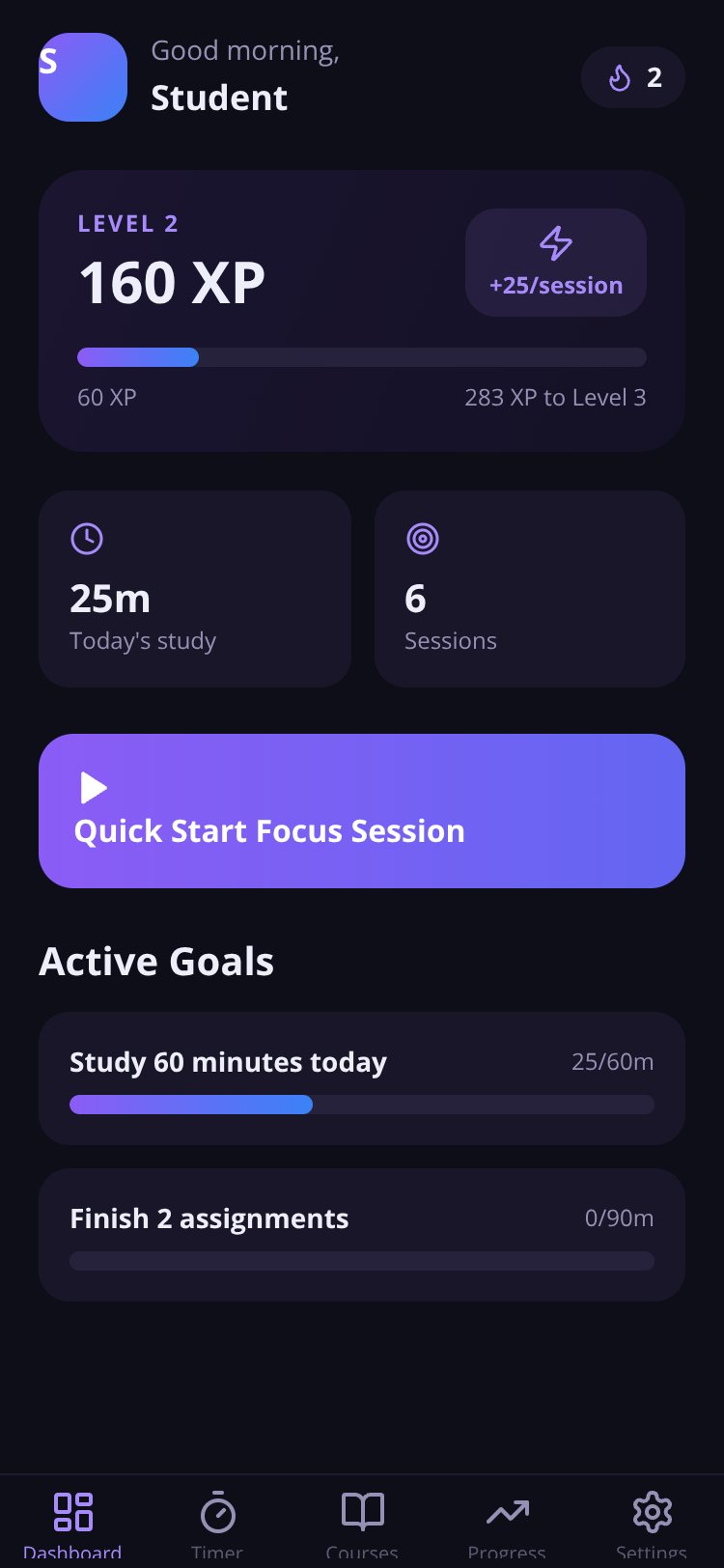 FocusForge screen 1