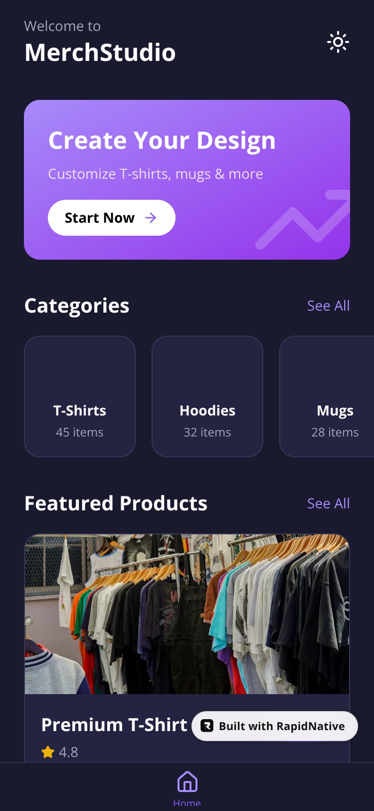 MerchStudio screen 1