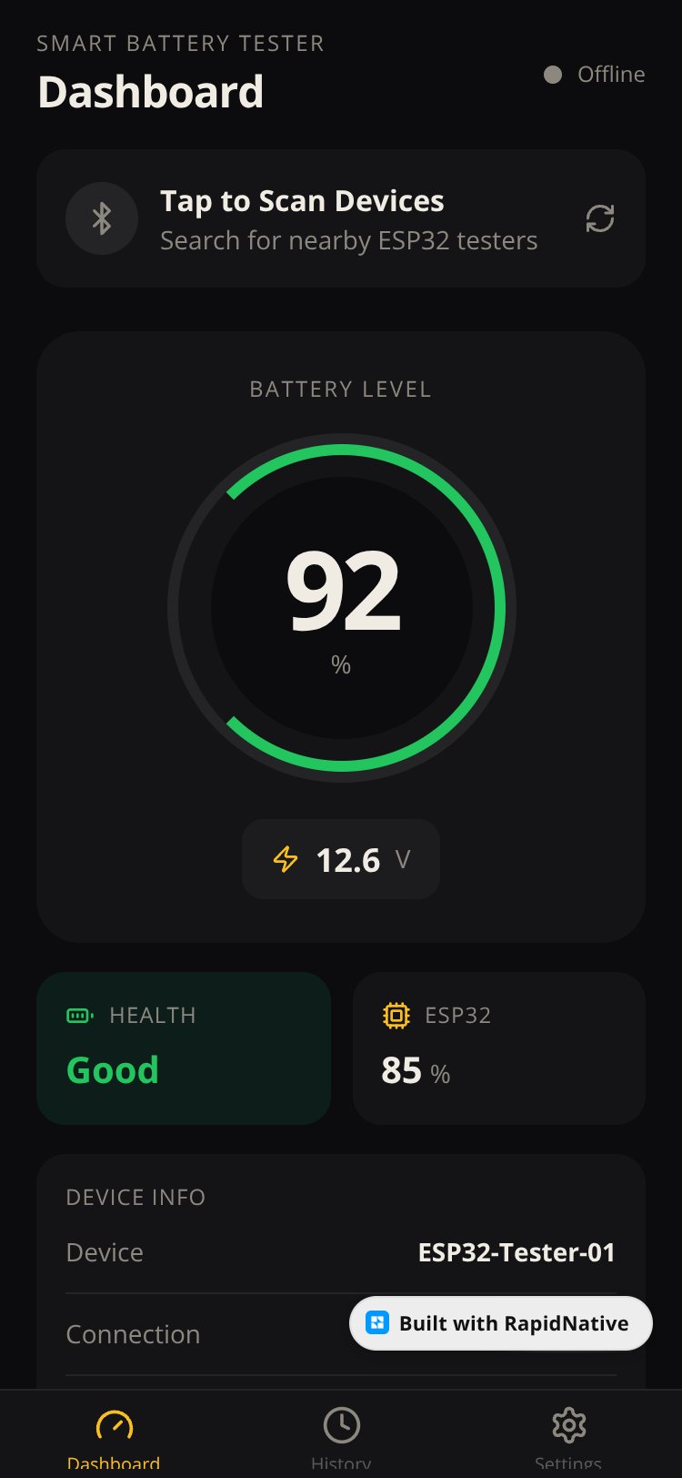 Smart Battery Tester screen 1