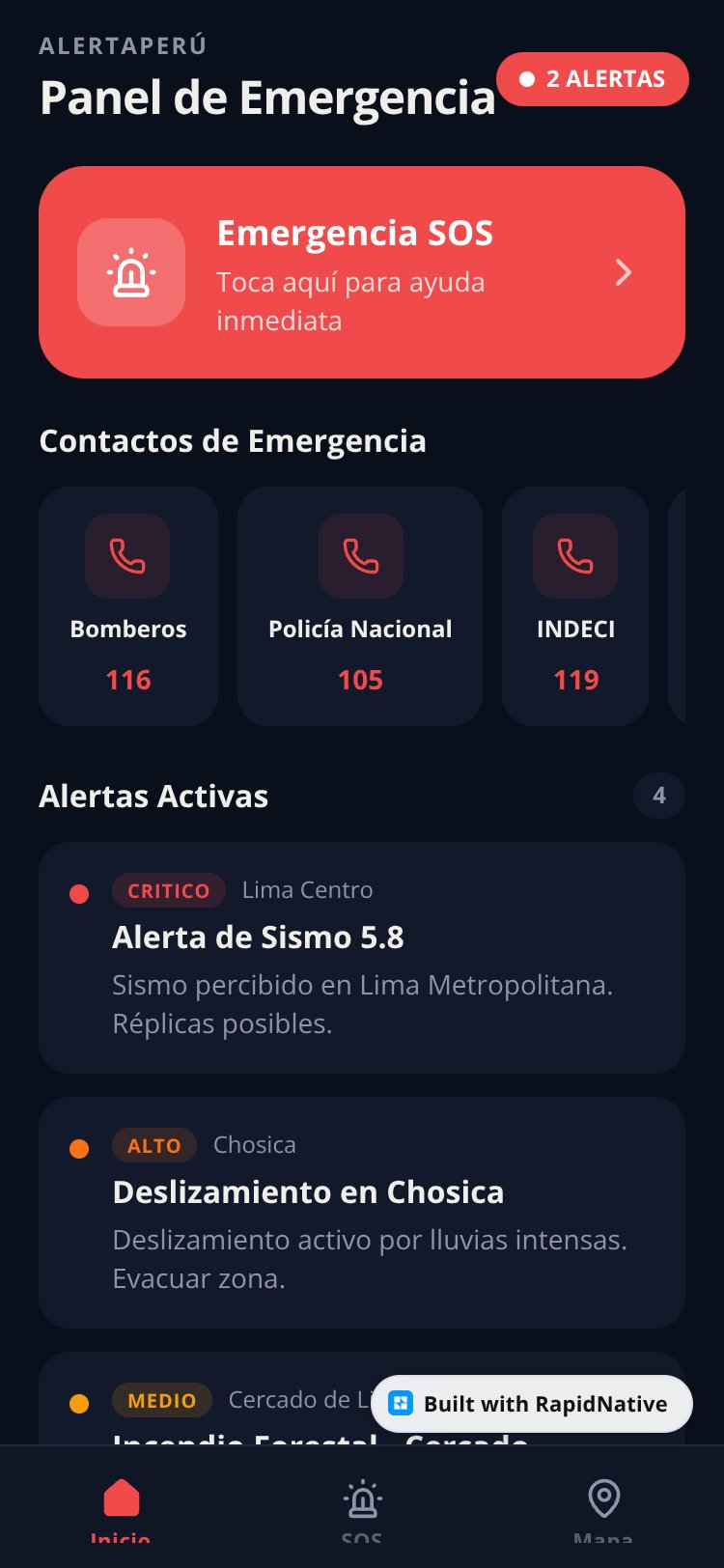 AlertaPerú screen 1