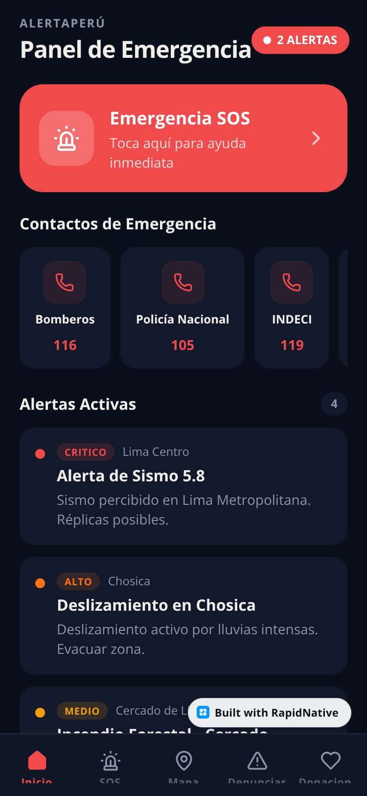 AlertaPerú screen 2