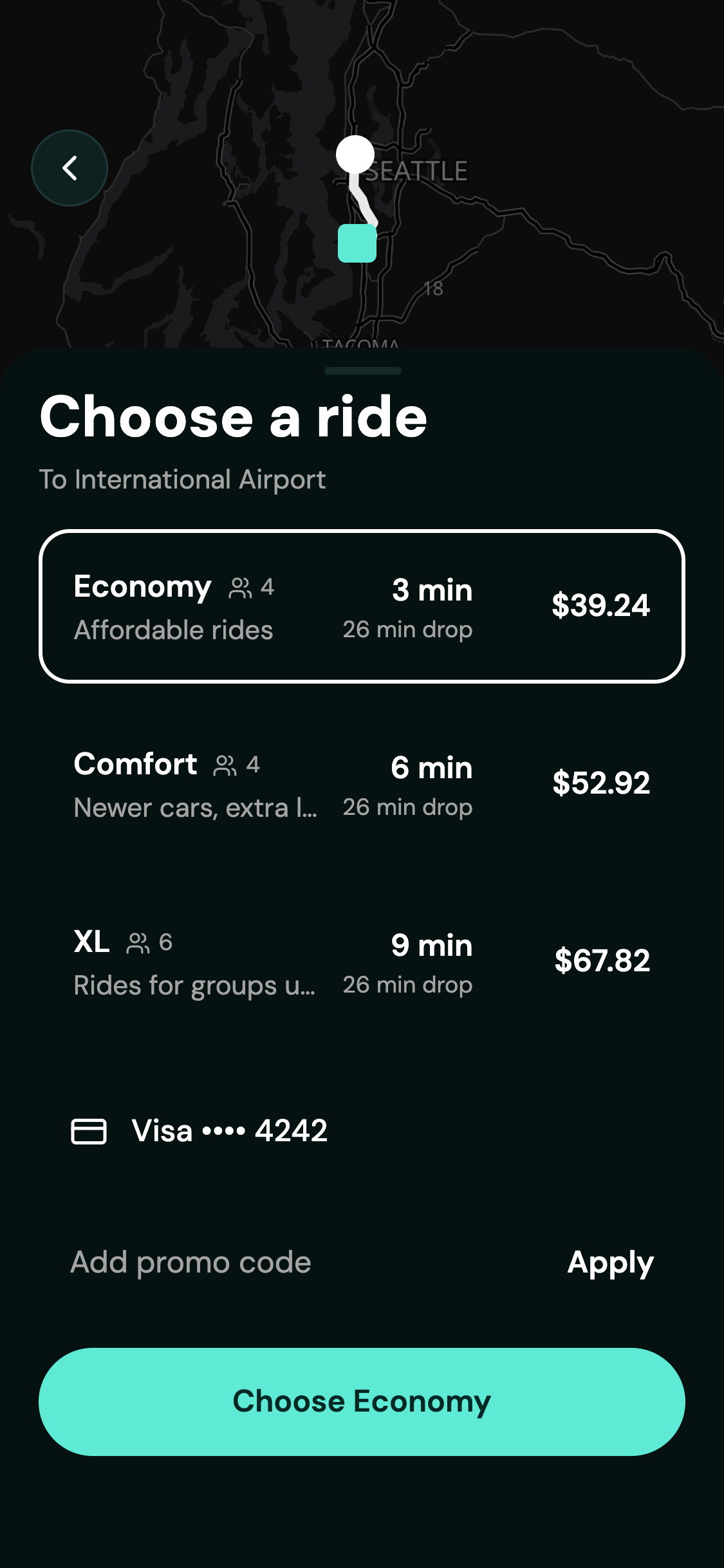 Ride-hailing app in Mint