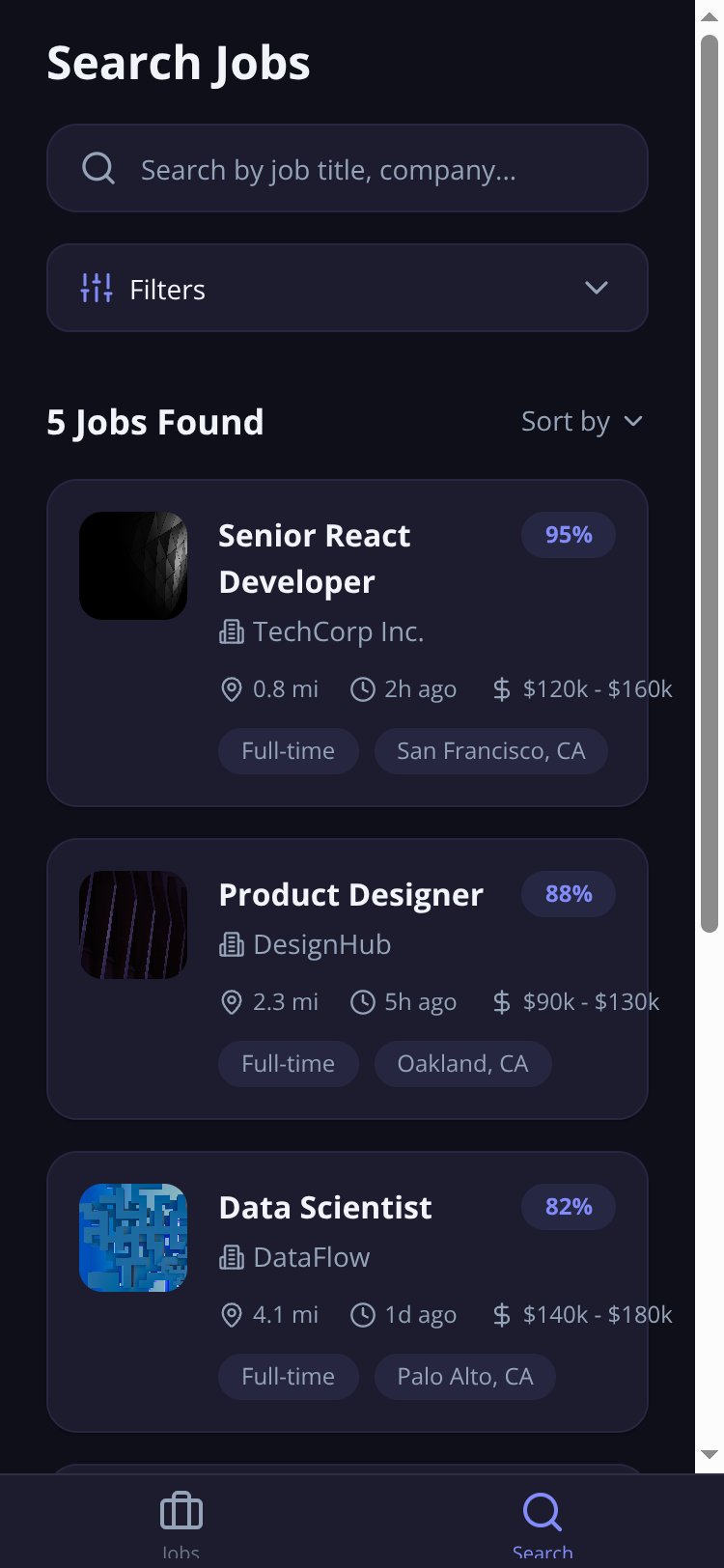 JobMatch screen 2