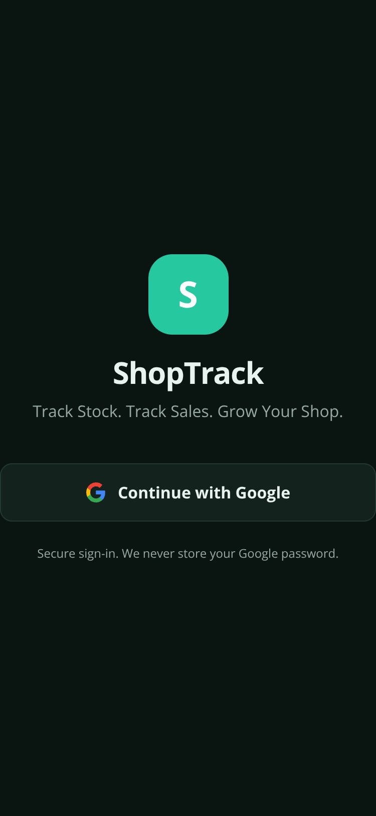 ShopTrack screen 1