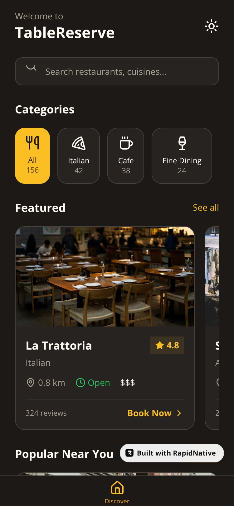 ReserveEat screen 1