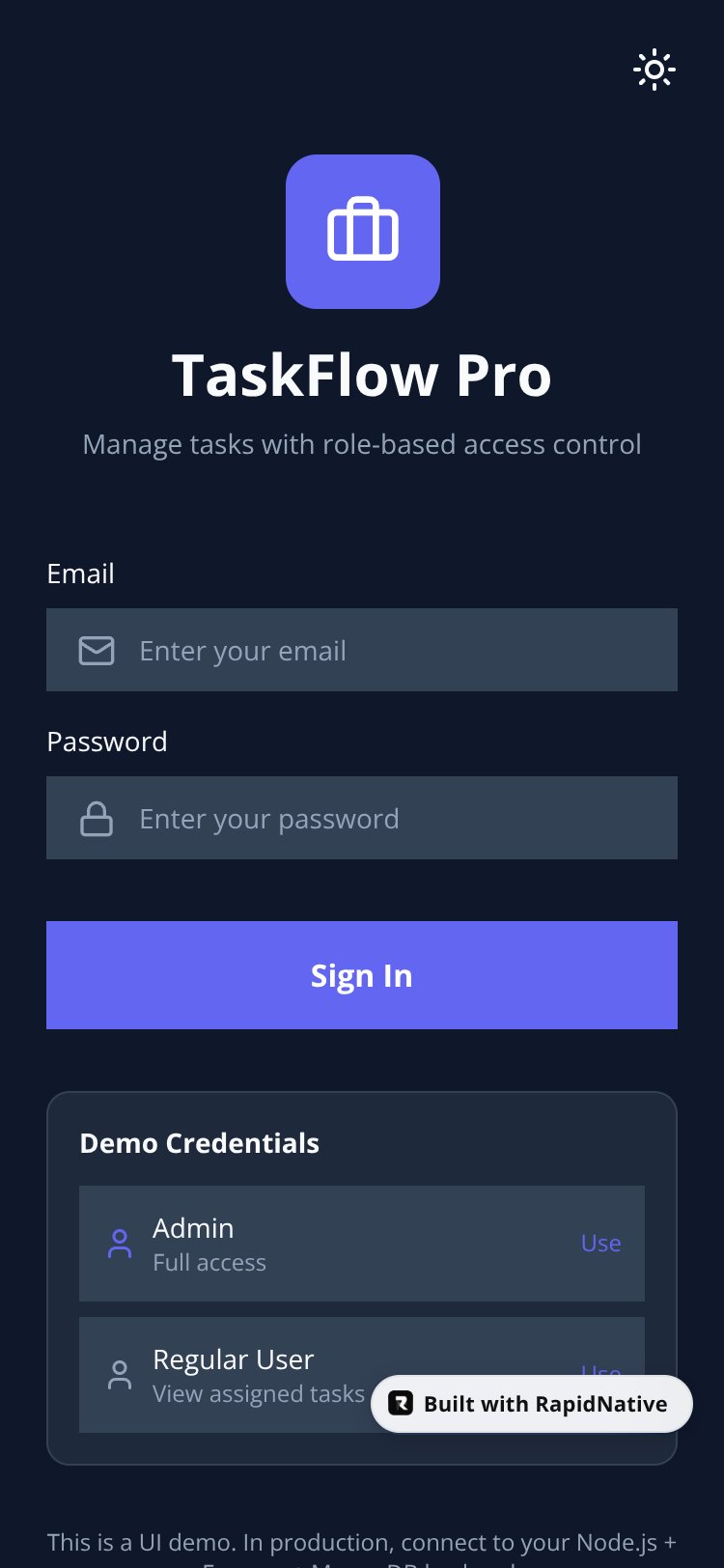 TaskFlow Pro screen 2