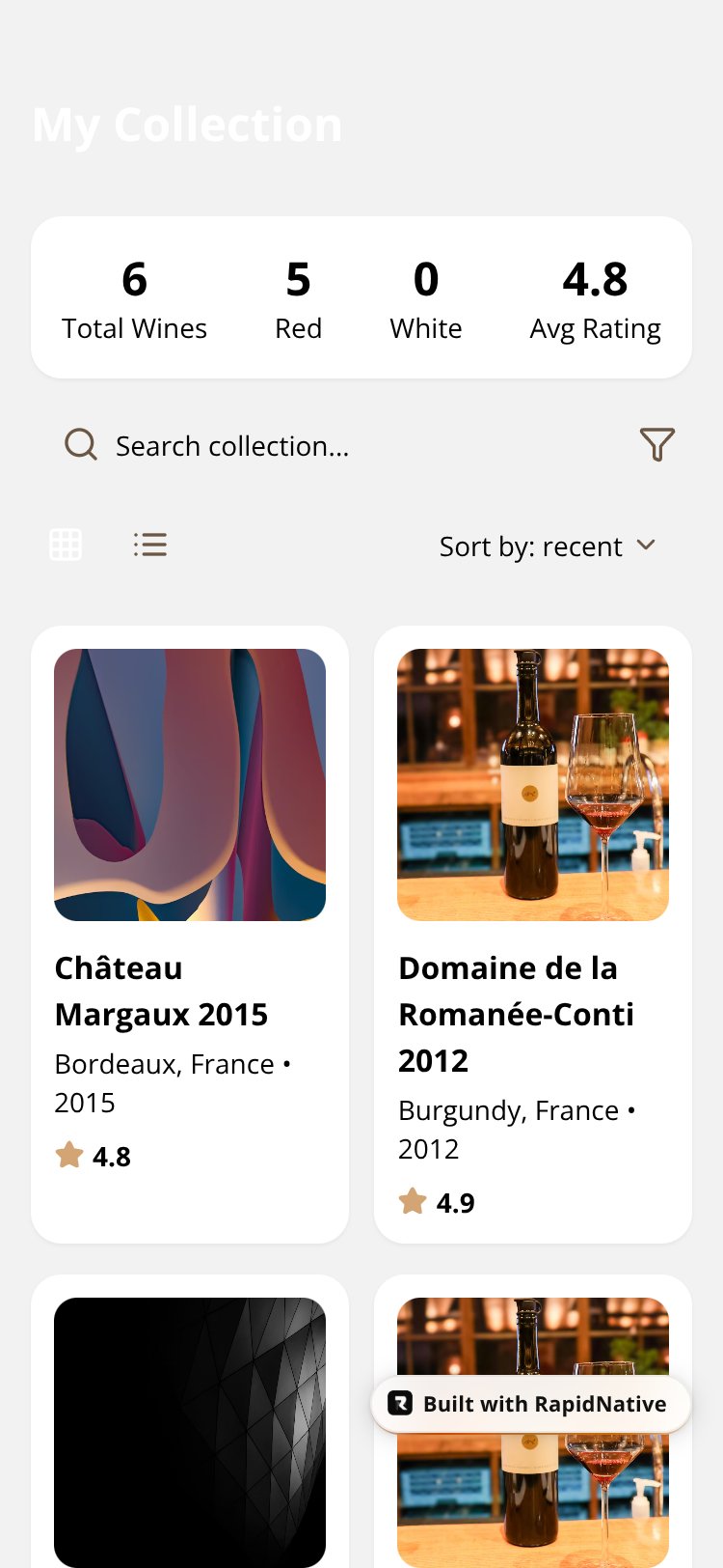 Vino Journal screen 2