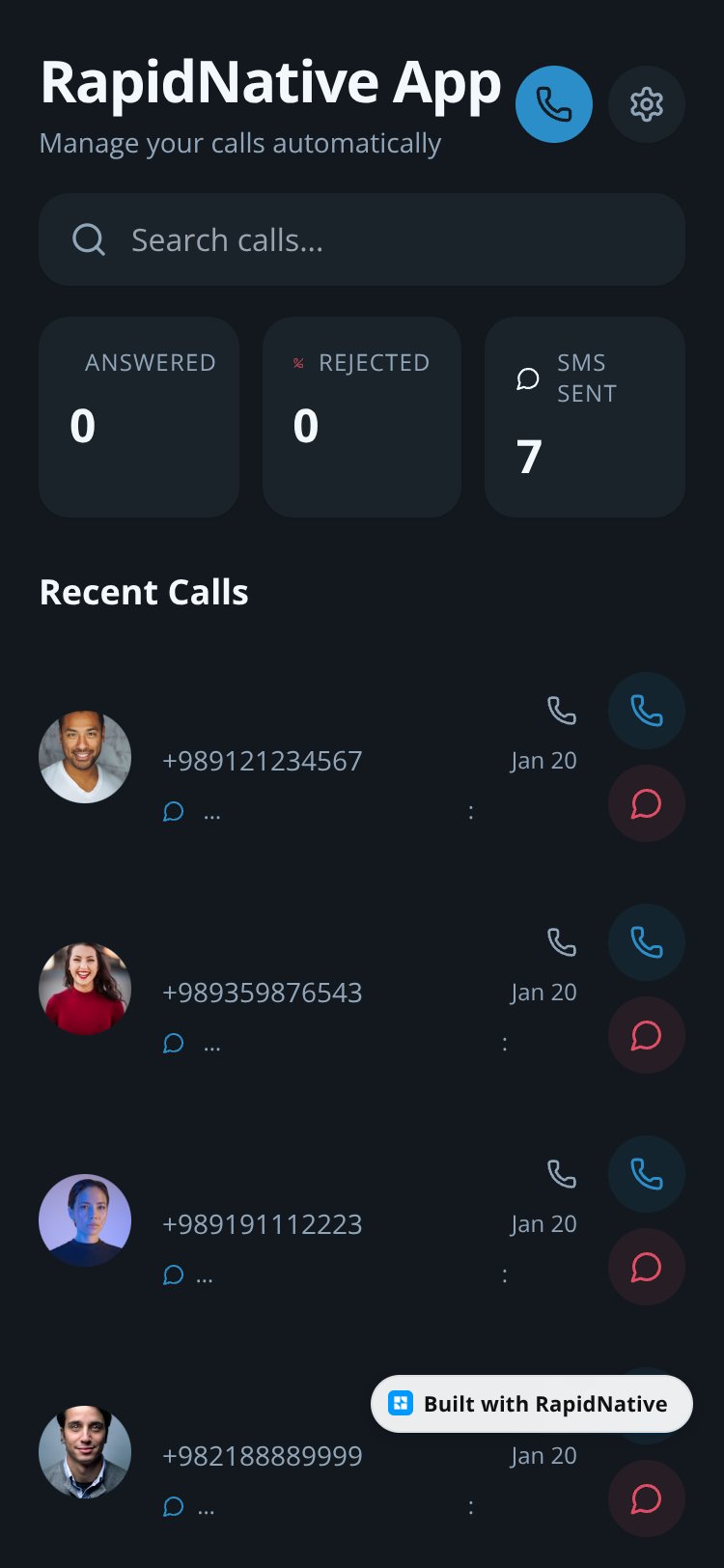 RapidNative App screen 2