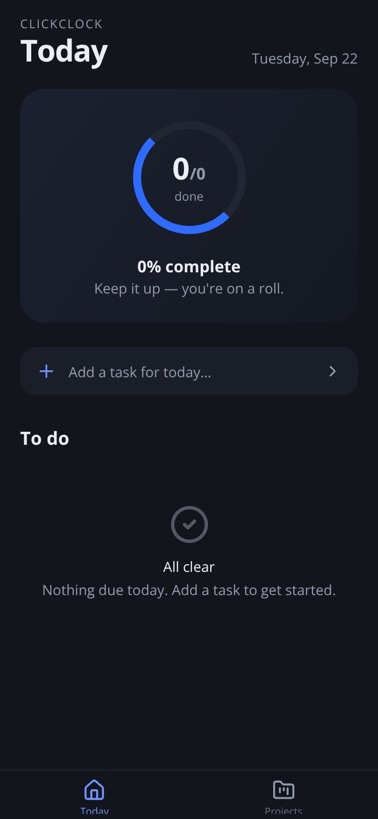 ClickClock screen 2