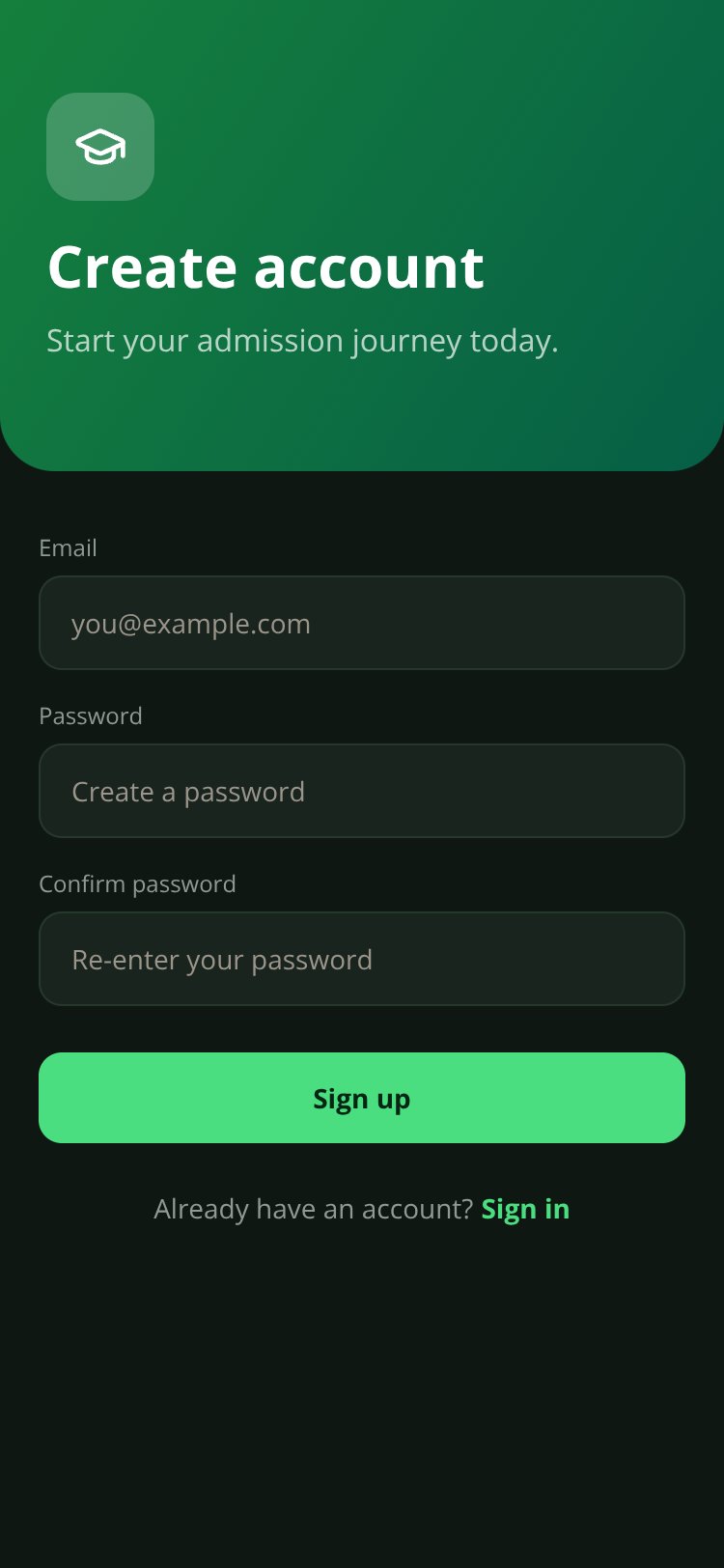 AdmitPro screen 1