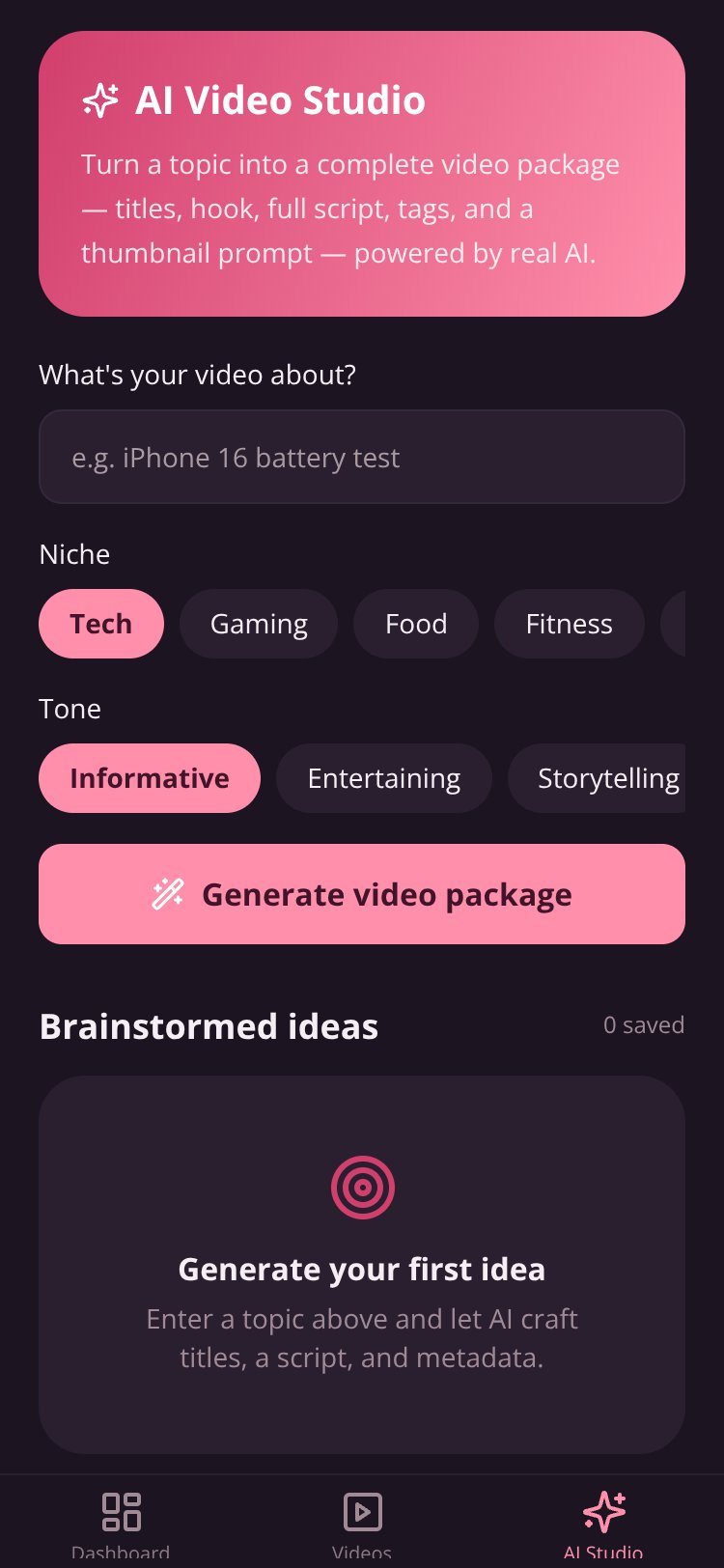 CreatorPilot screen 5