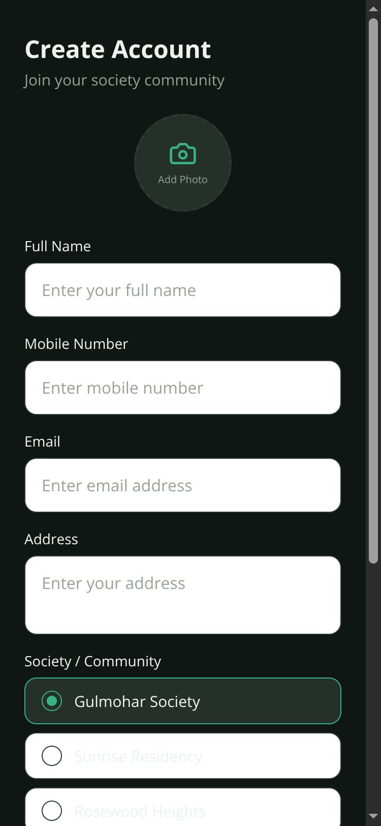 Society Connect screen 3