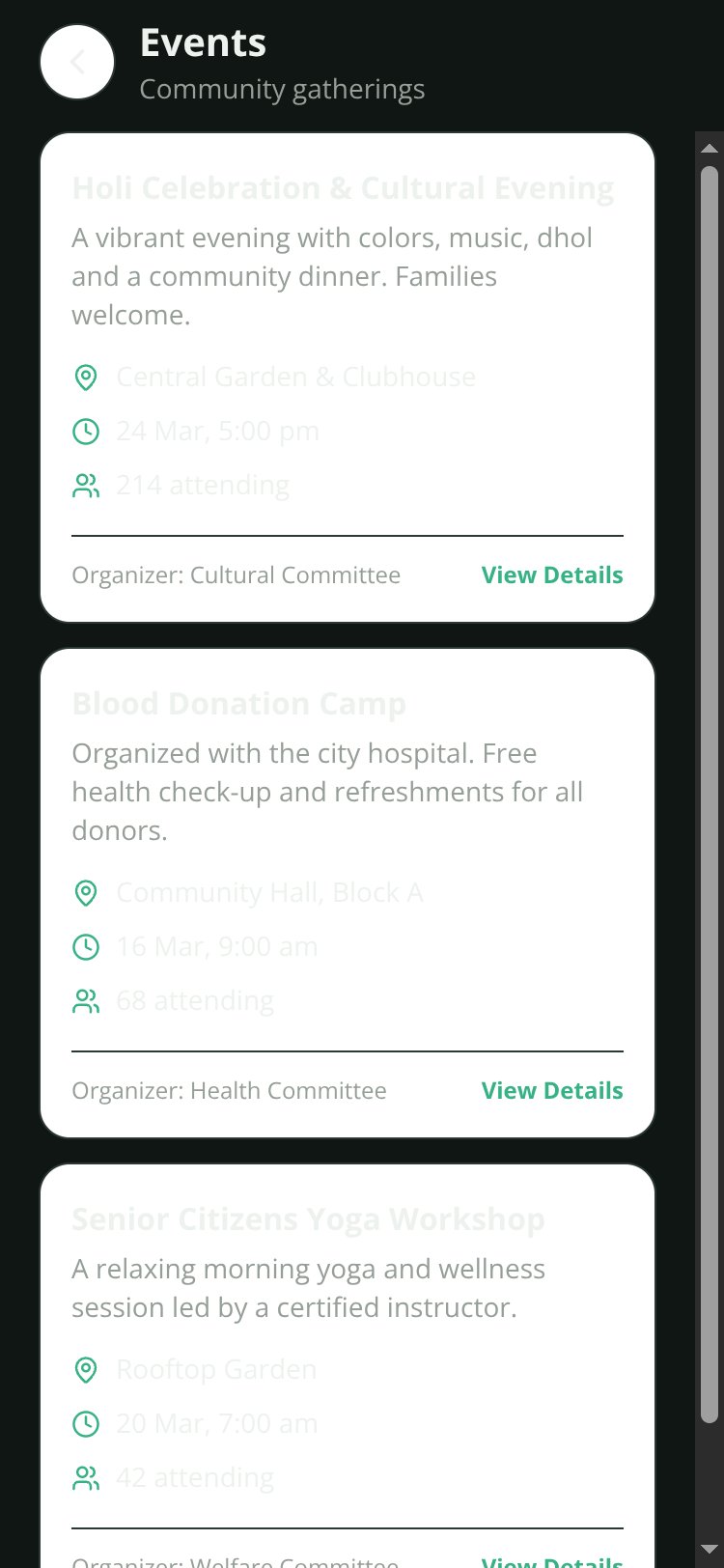 Society Connect screen 4