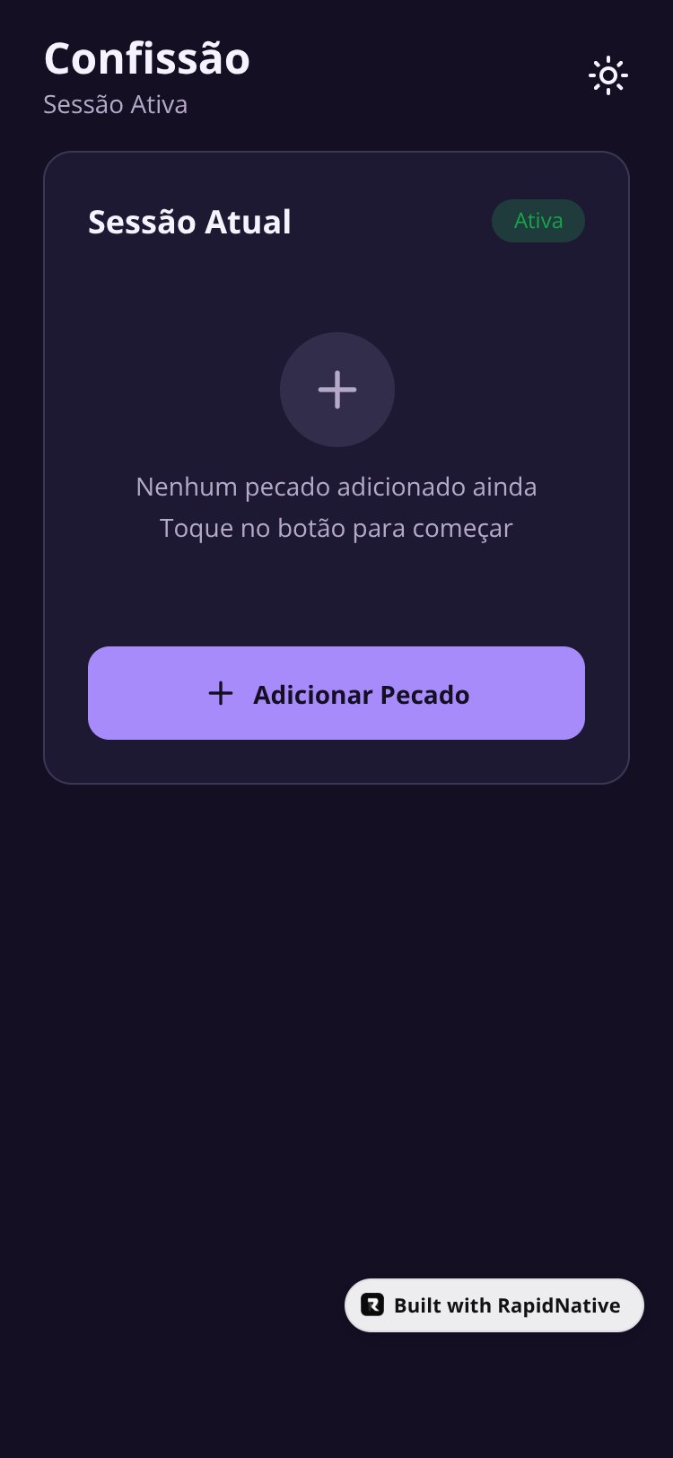 Confissão App screen 1