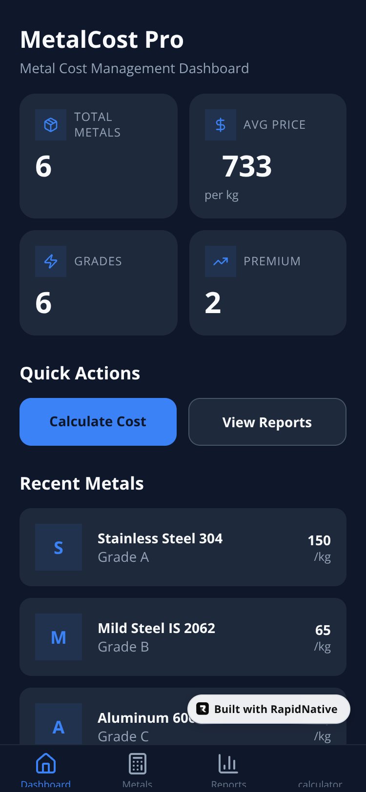 MetalCost Pro screen 4