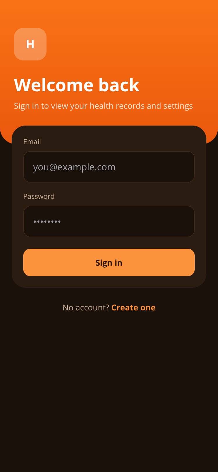 VitalCare screen 1