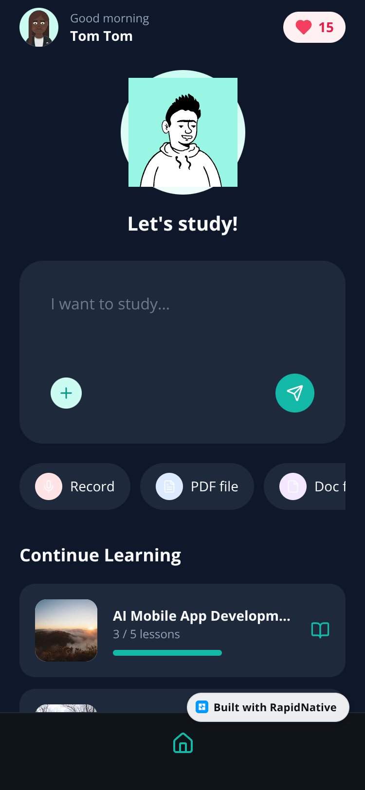 StudyAI screen 1